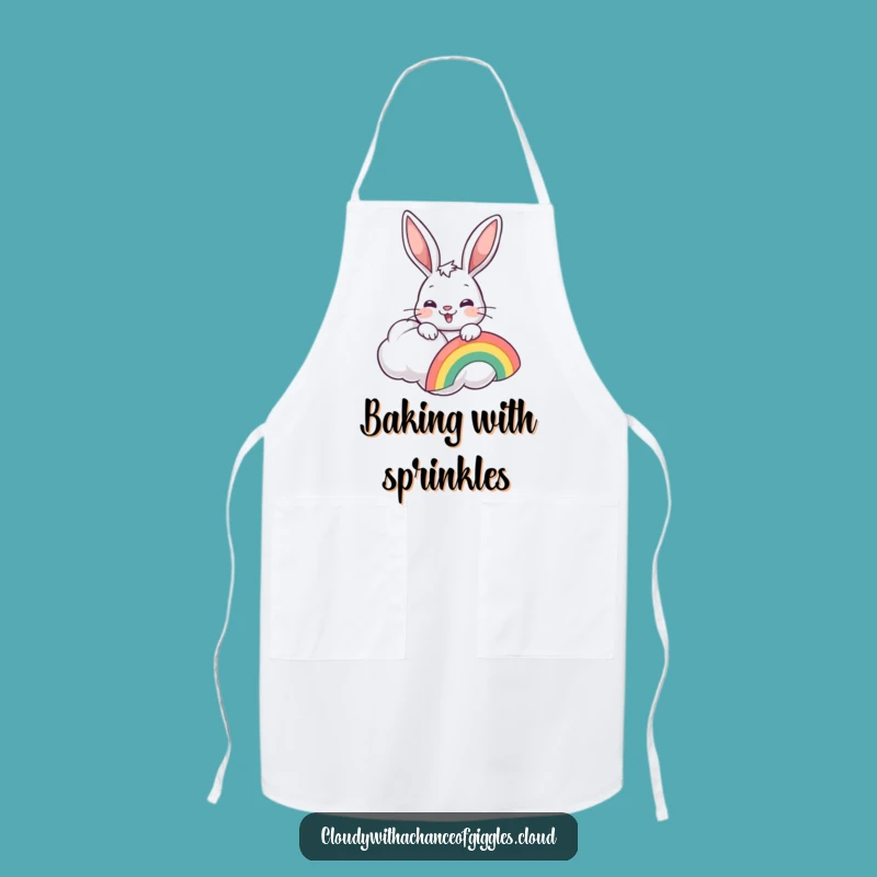 Funny Bunny Rainbow Apron: Cook with Cheerful Vibes and Cute Style