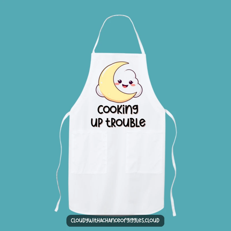 Funny Cloud Moon Apron: Cook with a Side of Celestial Sass