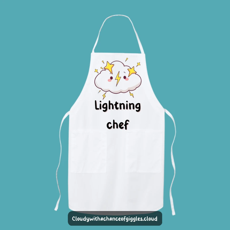 Funny Star Lightning Cloud Apron: Cook with Cosmic Flair - Hilarious Gift!