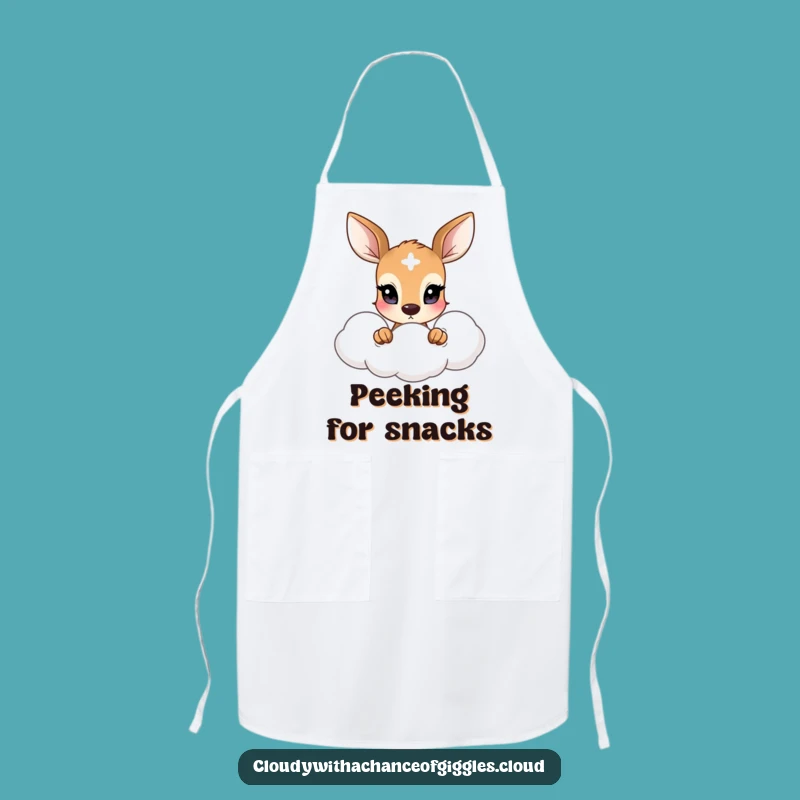 Funny Shy Deer Apron: Gentle Cloud Design, Perfect Funny Kitchen Gift