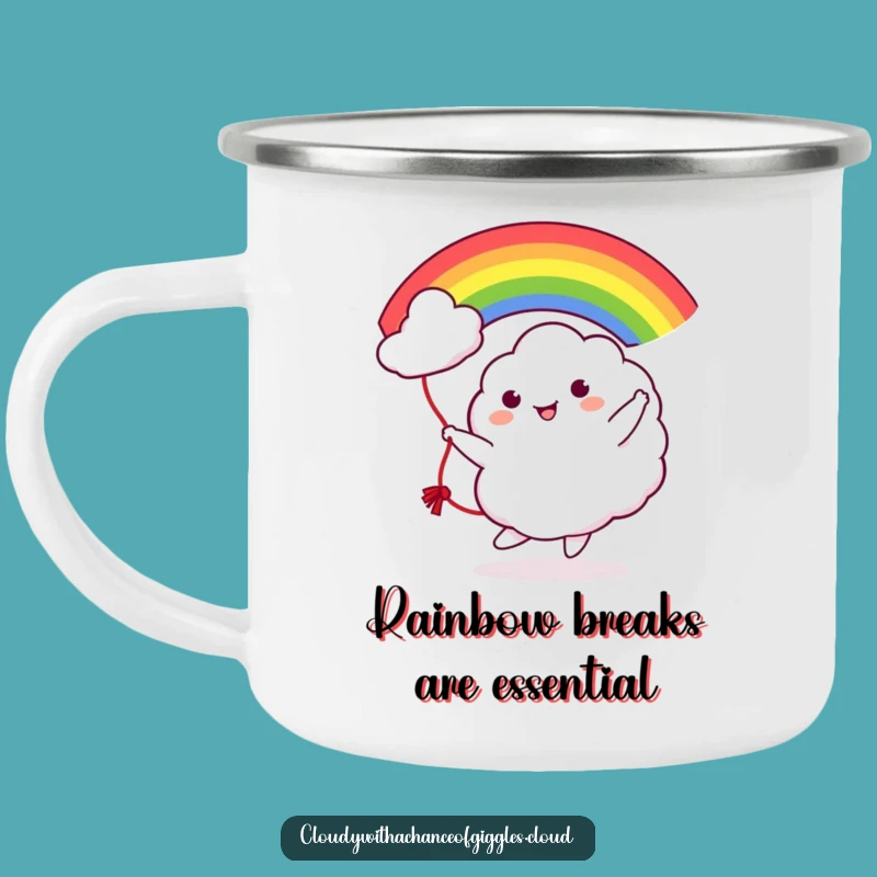 Adventure Ready Funny Cloud Rainbow Jump Rope Camping Mug: Outdoor Fun, Funny Gift