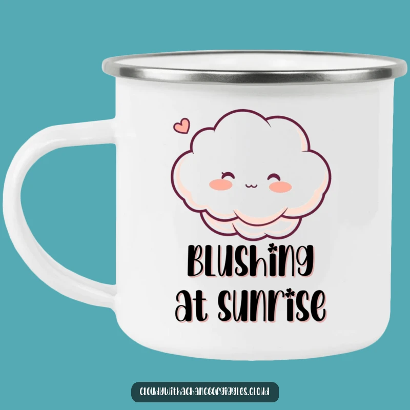 Funny Outdoor Blushing Cloud Camping Mug: Ticklish Campfire Humor