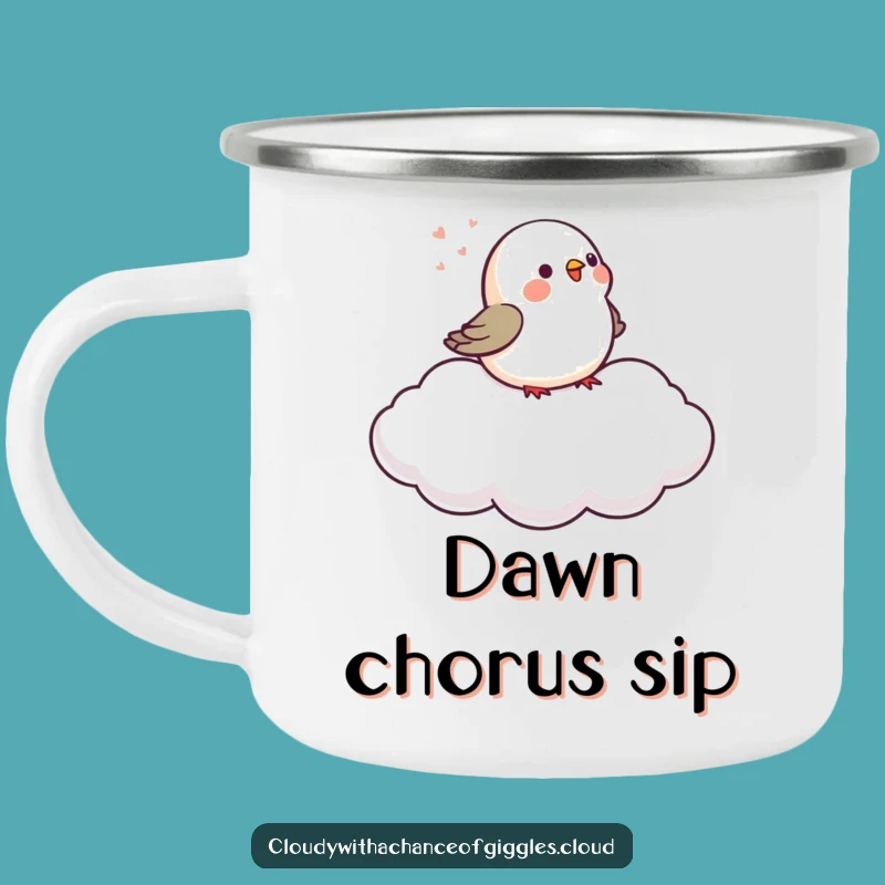 Funny Bird Cloud Camping Mug: Adventure Tunes for Outdoor Lovers