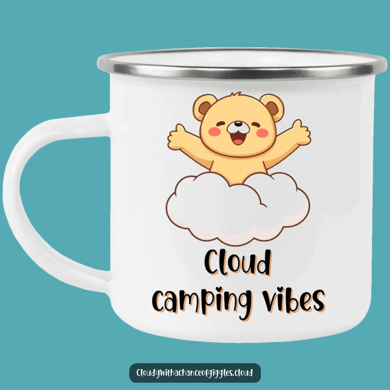 Funny Bear Cloud Ride Camping Mug - Durable and Hilarious Outdoor Gear