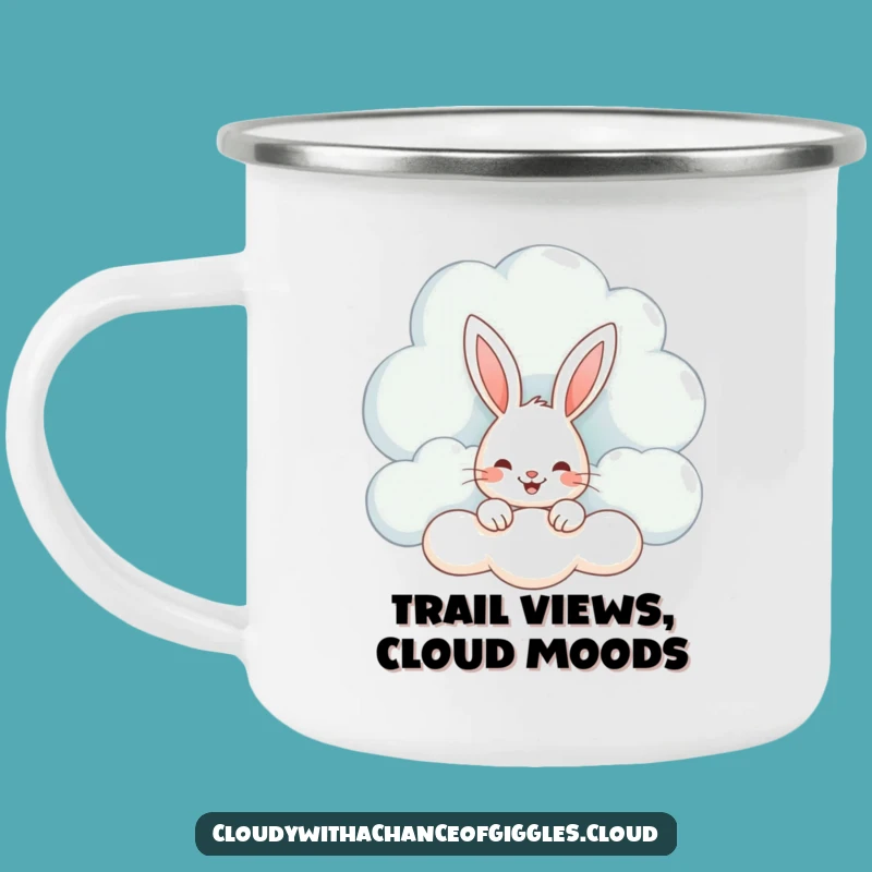 Funny Bunny Cloud Camping Mug: Durable & Whimsical Outdoor Gift