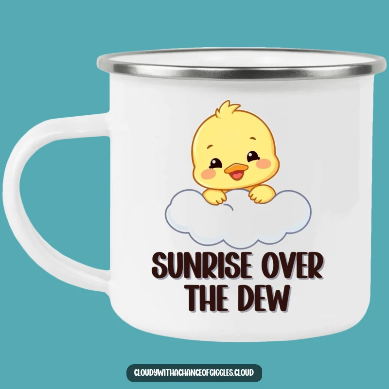 Funny Duckling Cloud Camping Mug: Durable Smiling Bird Mug, Ideal Funny Gift Outdoors
