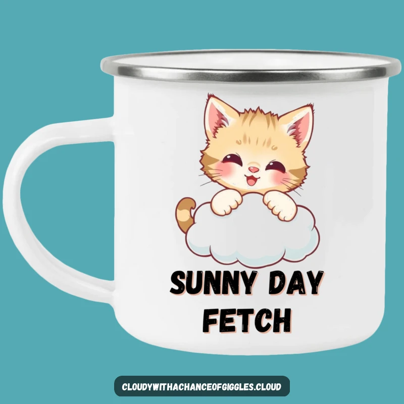Funny Kitten Cloud Adventure Camping Mug - Outdoor Playfulness Gift