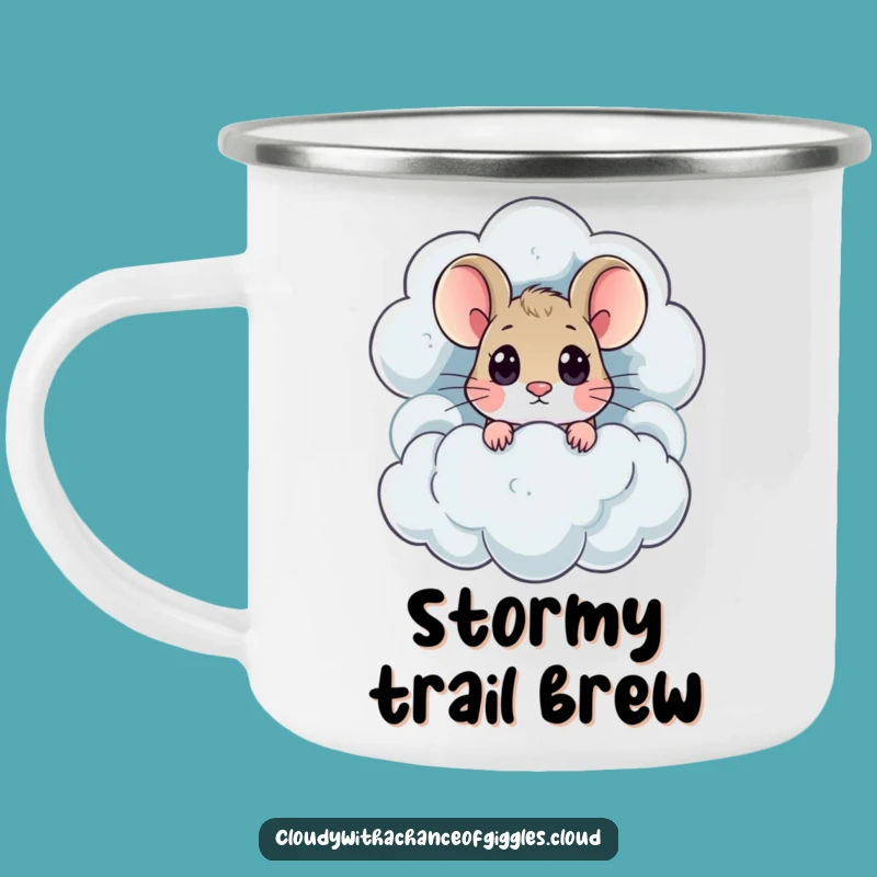 Funny Mouse Thundercloud Camping Mug: Adventure Ready for Explorers