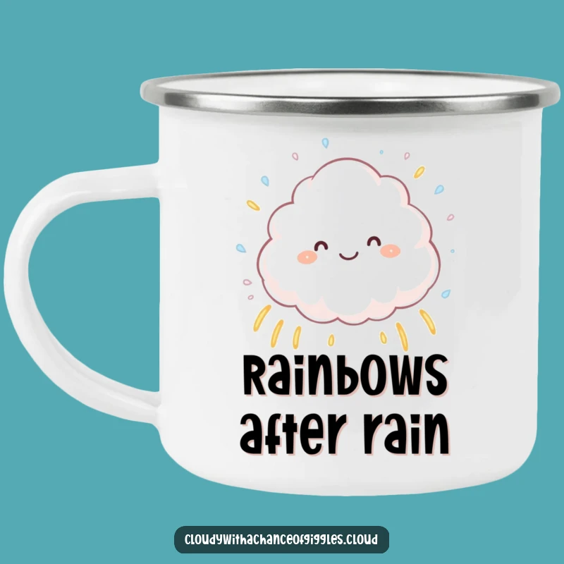 Funny Cloud Rainbow Camping Mug - Durable and Hilarious Outdoor Gear