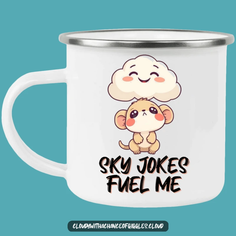 Funny Cloud Face Camping Mug: Durable Curious Creature Mug, Ideal Funny Gift