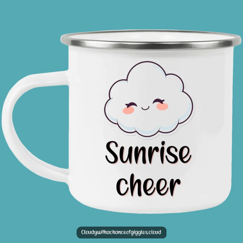 Funny Cloud Wink Camping Mug - Adventure Ready with a Cheerful Character!