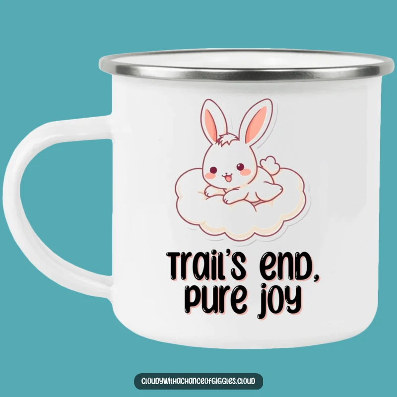 Funny Bunny Cloud Camping Mug: Cheerful Slider Outdoor Mug, Ideal Funny Gift