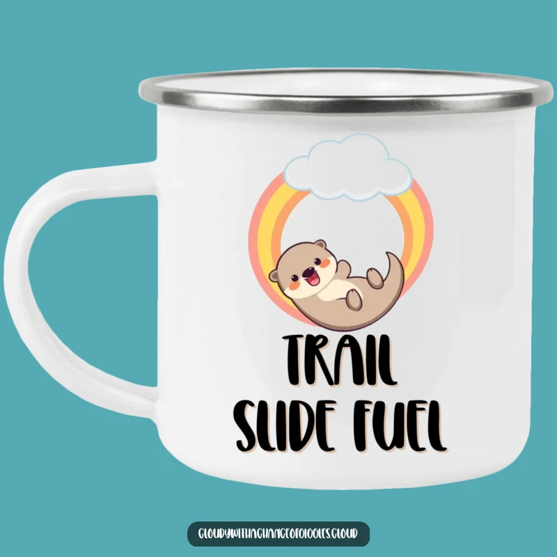 Funny Otter Rainbow Trail Camping Mug - Adventure and Cheer Gift