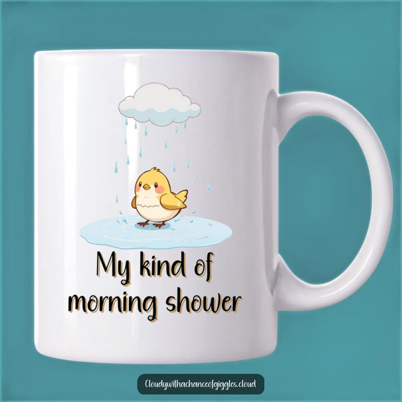 Funny Bird Splashing Mug: A Cheerful Rain Cloud Companion, Perfect Funny Gift