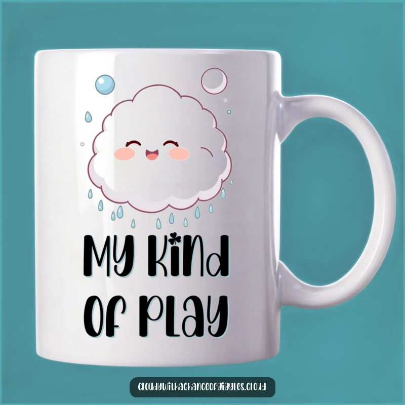 Funny Cloud Child Raindrop Bounce Mug - Giggling Joyful Gift!