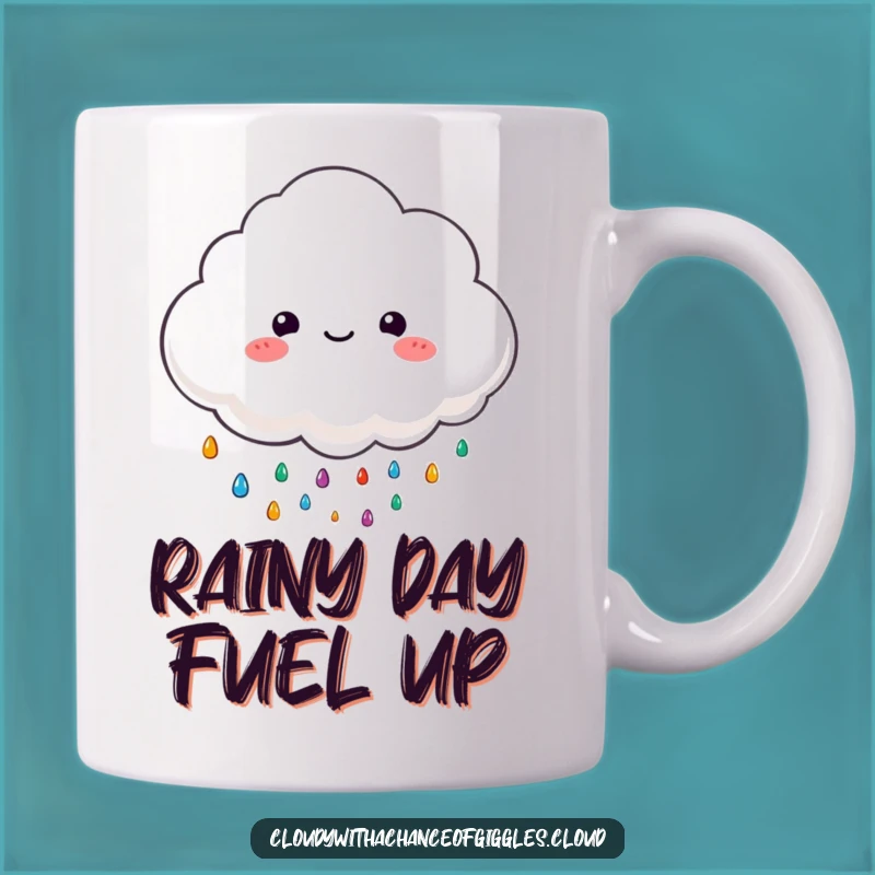 Funny Cloud Mug - Happy Raindrops Falling, Perfect Gift