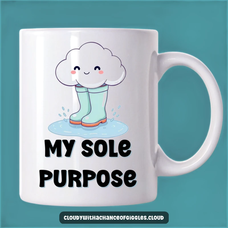 Funny Cloud Rain Boots Mug - Adorable Weather Character Splash Gift!