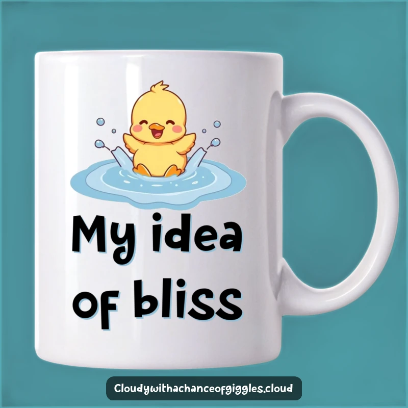 Funny Duckling Cloud Puddle Mug: A Cheerful Splash of Joyful Humor, Perfect Gift