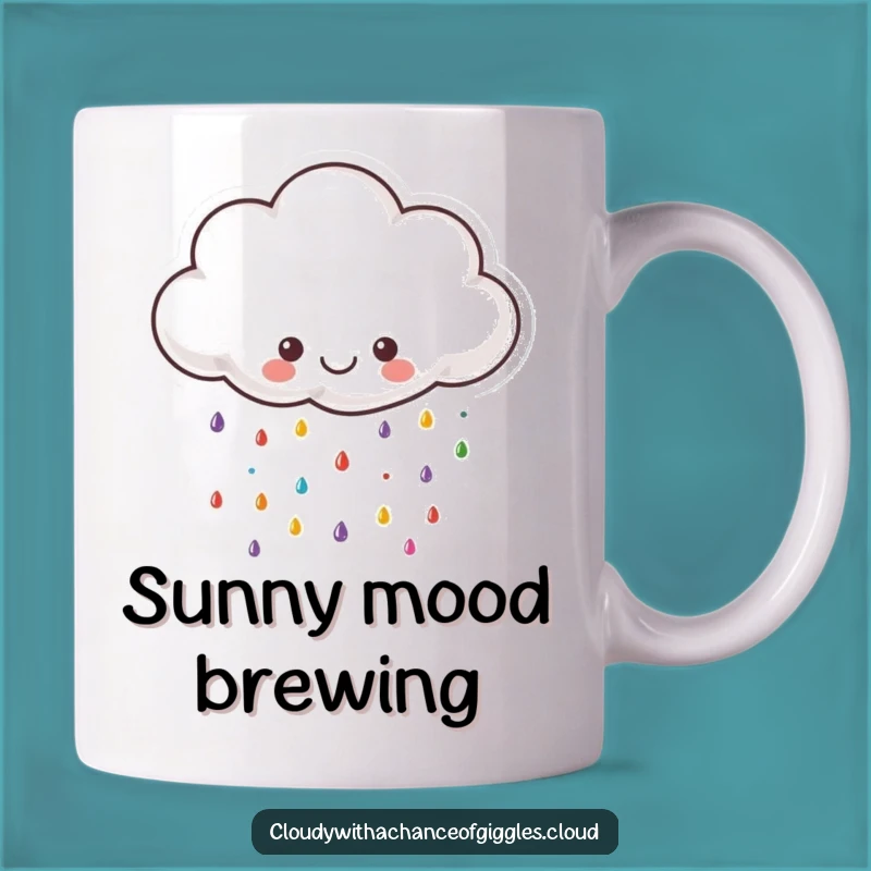 Funny Happy Cloud Mug: Brighten Your Day with Colorful Showers - Perfect Gift!