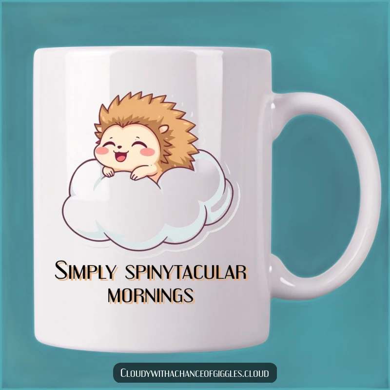 Funny Hedgehog Cloud Mug: Delighted Roller, Adorable Funny Gift for Hedgehog Fans