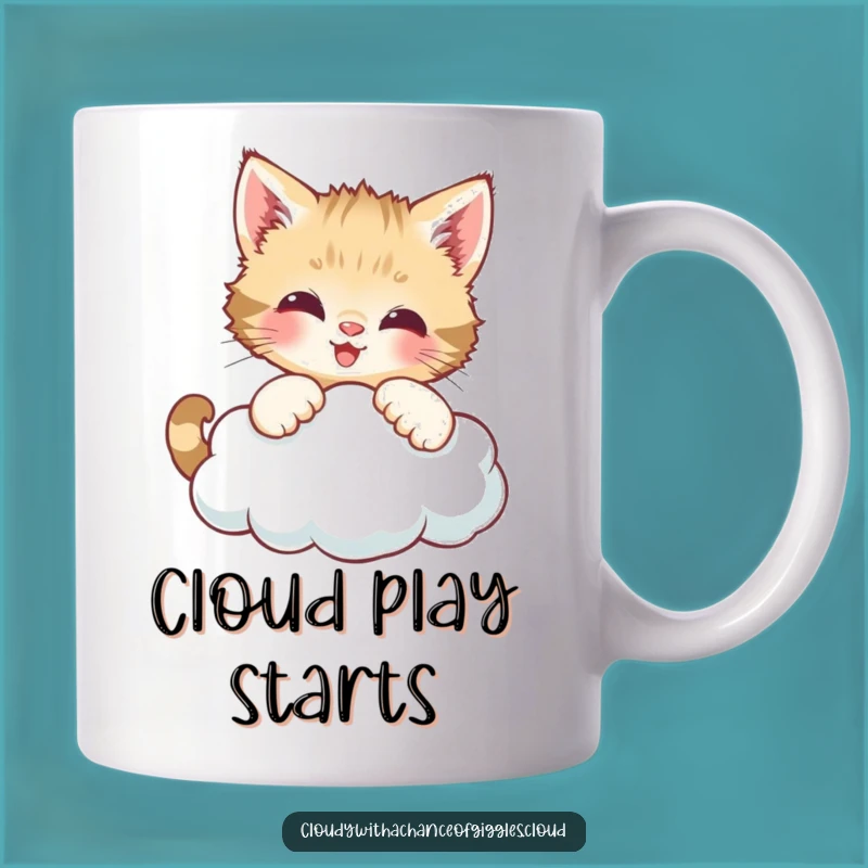 Funny Kitten Cloud Play Mug - Adorable Pet Humor Gift