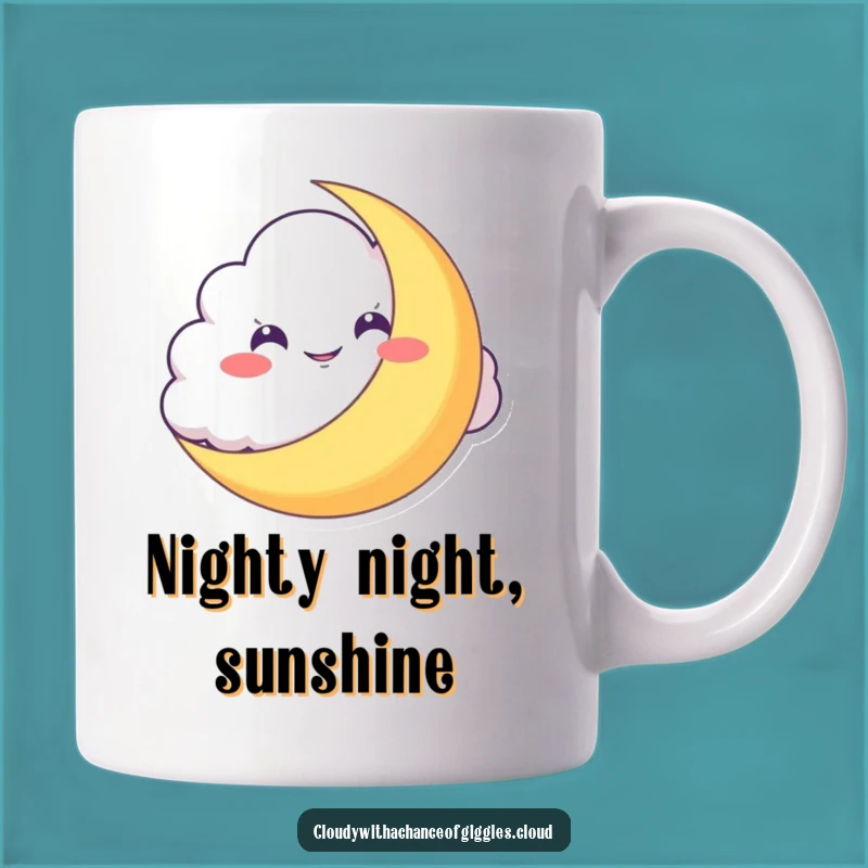 Funny Mischievous Cloud Moon Mug - Perfect Quirky Gift for Night Owls