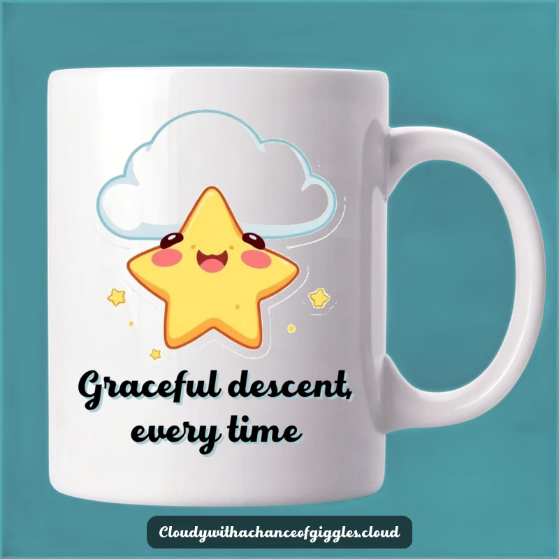 Funny Star Fall Mug: A Safe Landing for Your Morning Coffee Humor
