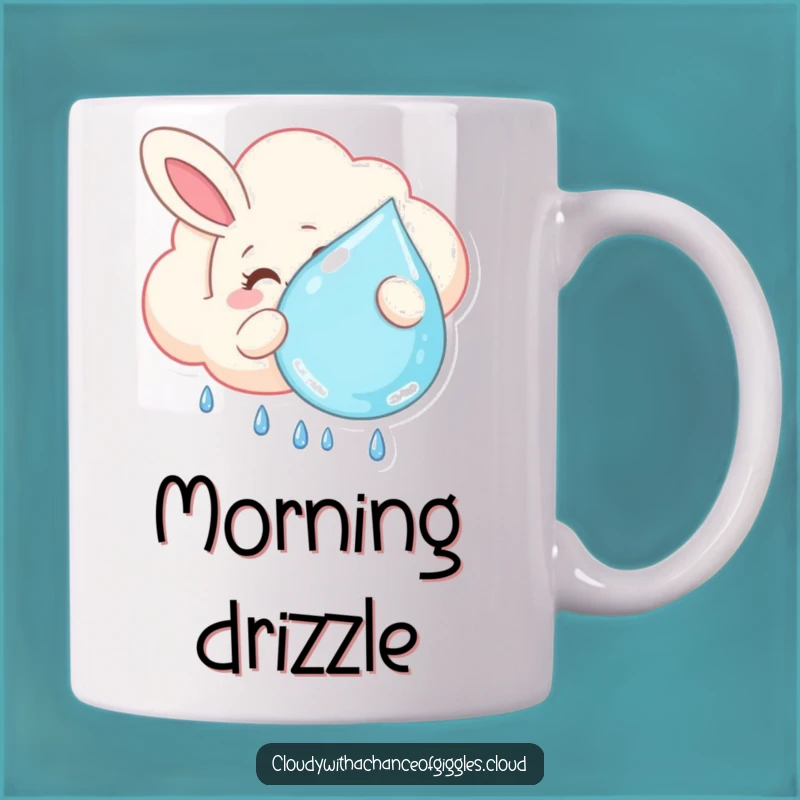 Funny Bunny Cloud Mug - Whimsical Raindrop Holder, Adorable Gift