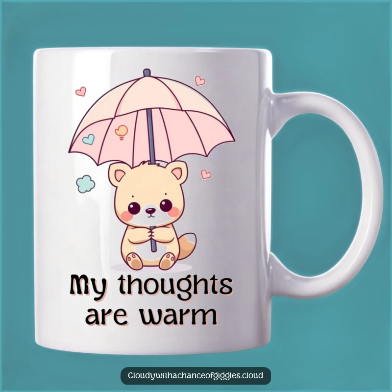 Funny Animal Happy Thoughts Umbrella Mug: Shield Yourself with Joyful Humor