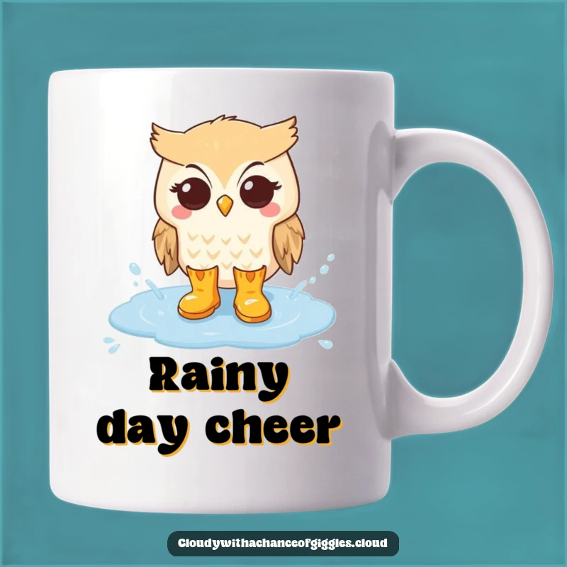 Funny Owl Rain Boots Mug - Whimsical Weather Humor Gift