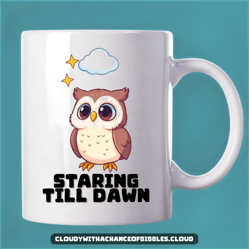 Funny Owl Star Gazer Mug: Whimsical Celestial Art, Perfect Funny Night Owl Gift