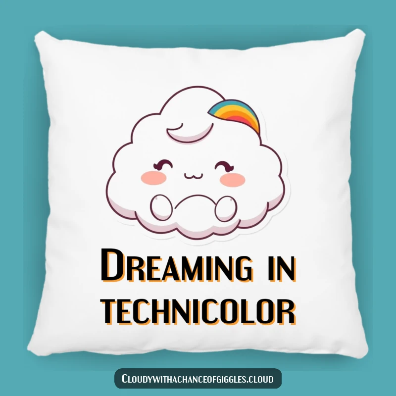 Funny Cloud Animal Pillow: Rainbow Hat Wave, Cozy Greeting Decor