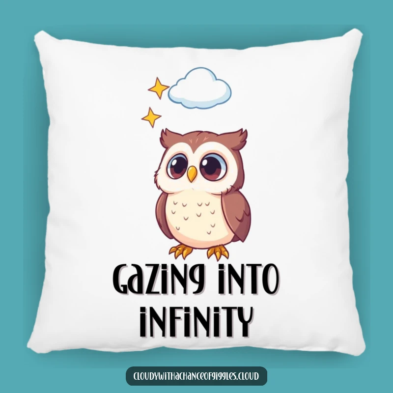 Funny Owl Dream Pillow: Soft Cushion, Whimsical Cloud Art, Funny Gift Decor
