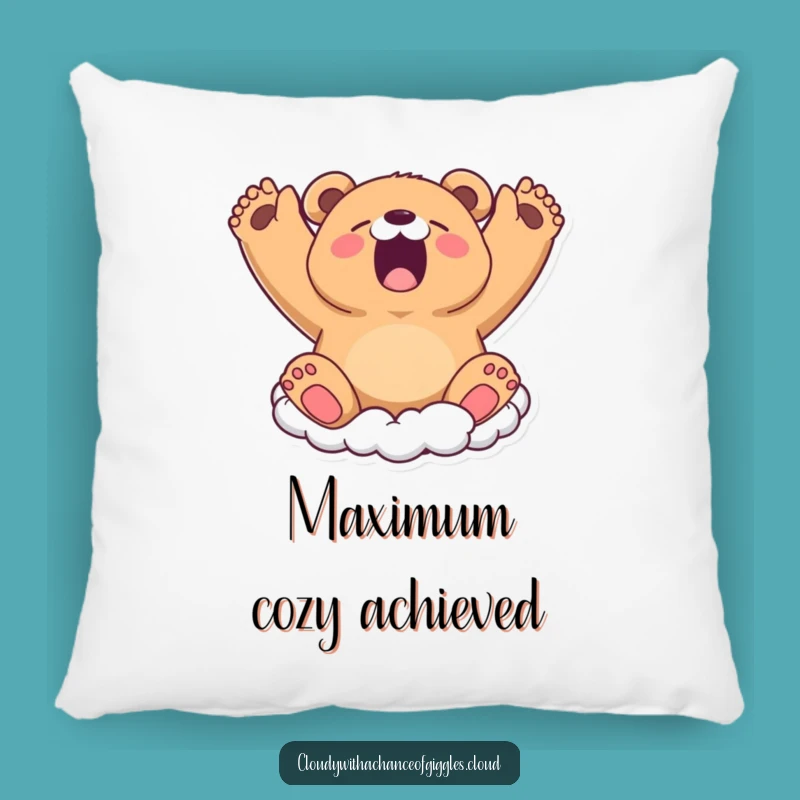 Funny Bear Cloud Yawn Pillow - Cozy Comfort for Sweet Dreams