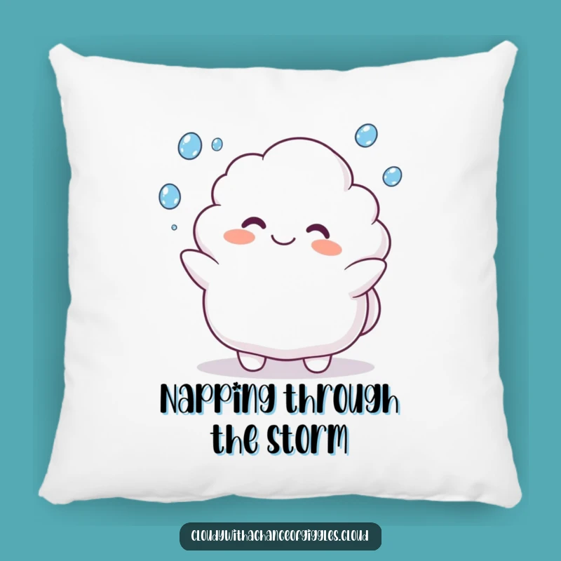 Funny Cloud Animal Pillow: Juggling Raindrops, Cozy Weather Comfort