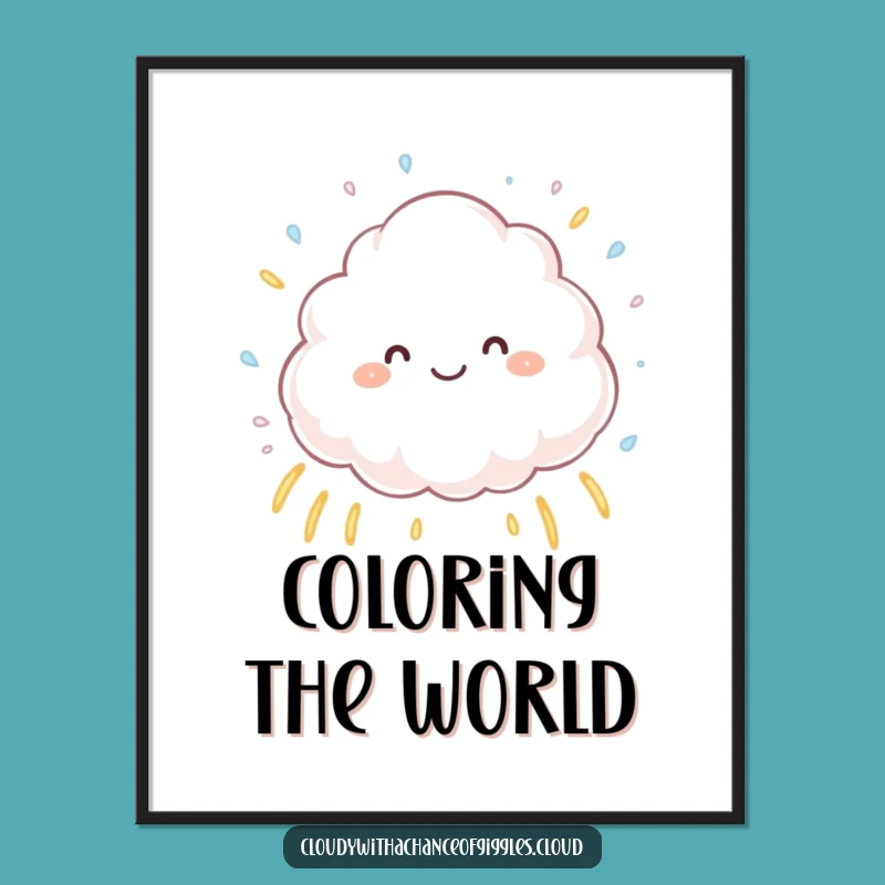 Funny Cloud Rainbow Digital Print - Joyful and Hilarious Instant Decor