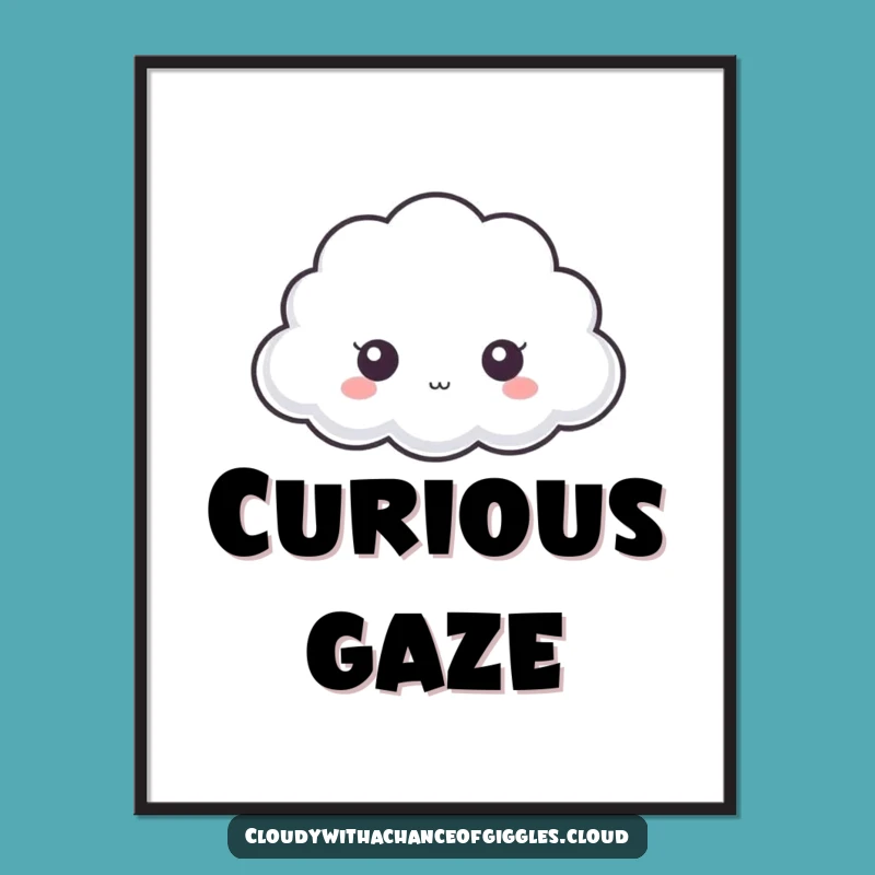 Funny Peek-a-Boo Cloud Digital Art: Print Your Charm - Hilarious Instant Gift!