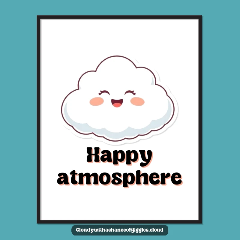 Funny Giggling Cloud Digital Art - Instant Joyful Decor!