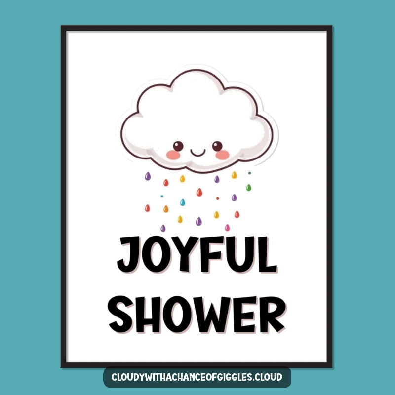 Funny Happy Cloud Digital Art: Print Your Joy - Hilarious Instant Gift!