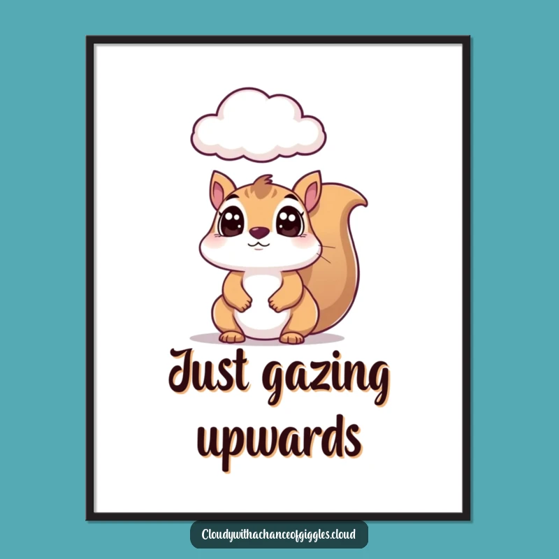 Funny Squirrel Cloud Wonder Digital Art: Instant Hilarious Download & Print