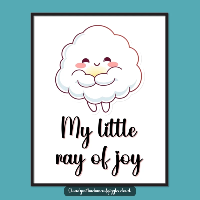Printable Funny Cloud Sunbeam Hug Art: Instant Cheerful Decor, Cute Funny Gift