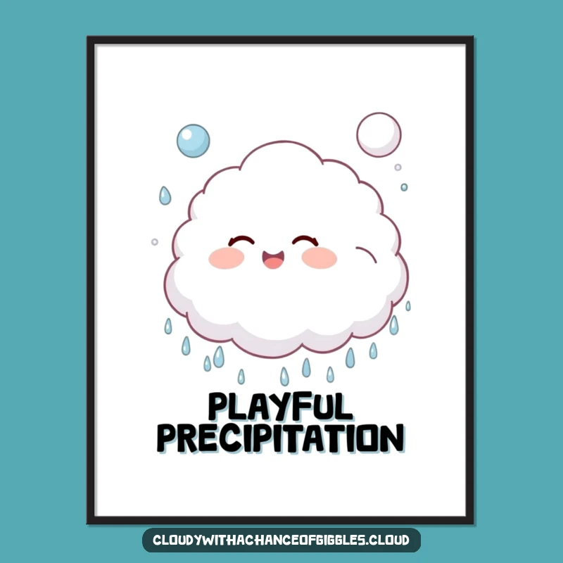 Funny Cloud Child Raindrop Print - Instant Cheerful Decor Gift!