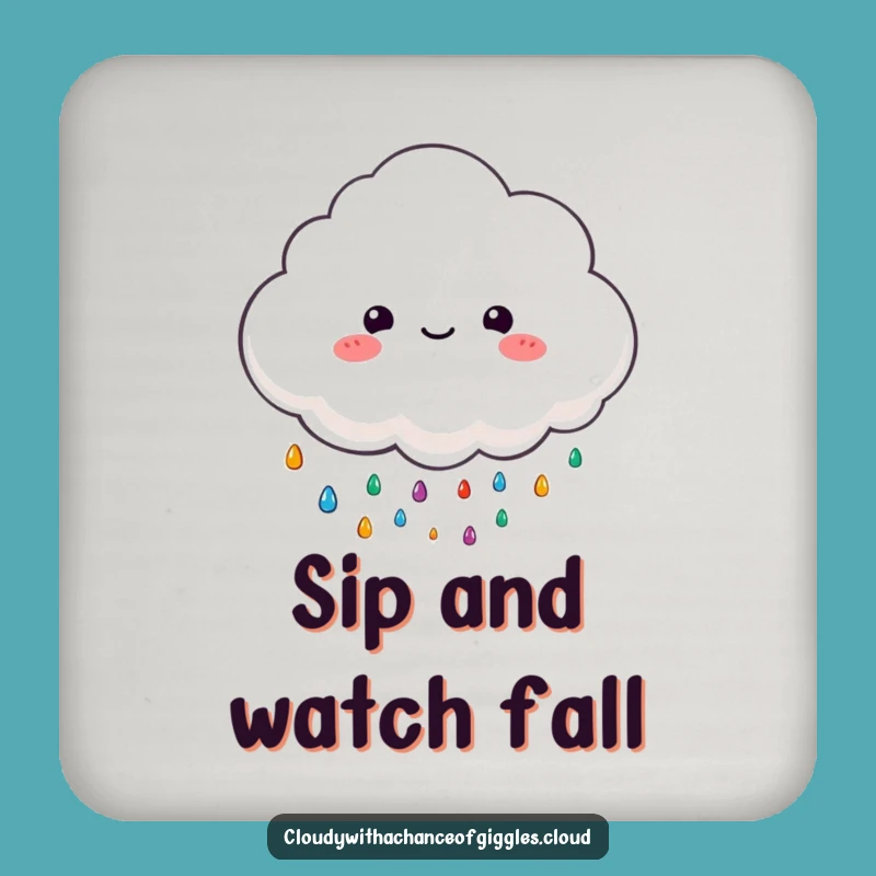Funny Cloud Rain Coaster - Protect Surfaces with Colorful Fun, Gift