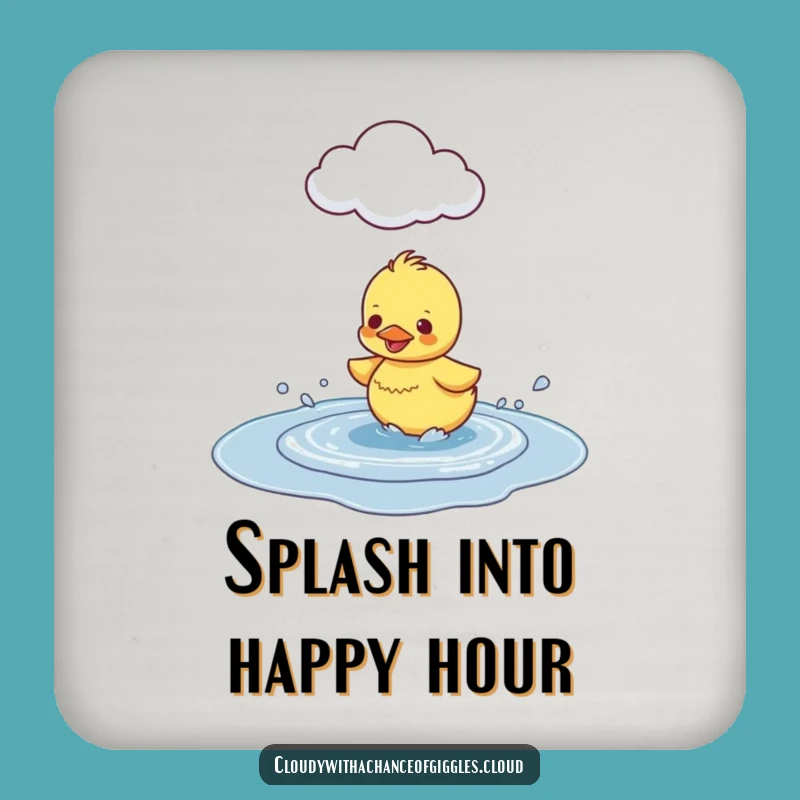 Funny Duckling Puddle Splash Coaster: Add Joy to Your Tabletop