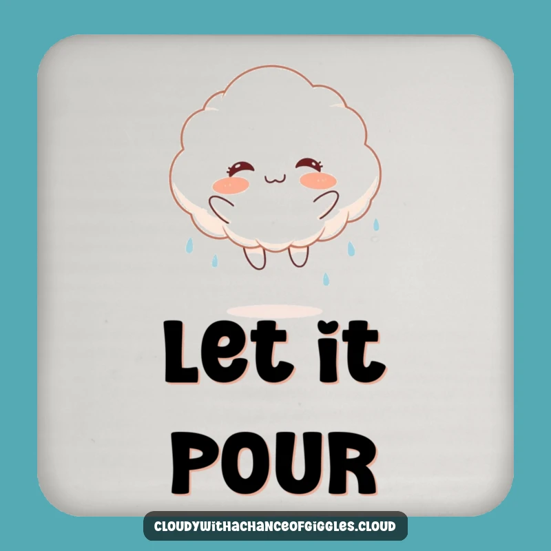 Funny Joyful Rain Cloud Coasters: Protect Surfaces with Cheerful Puddles