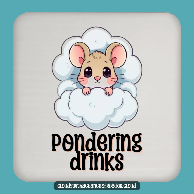 Funny Mouse Thundercloud Drink Coasters: Protect Surfaces with Cartoon Intrigue