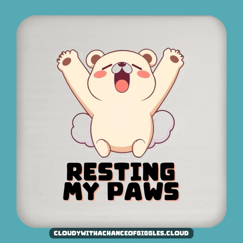 Funny Bear Cloud Yawn Coasters: Protect Surfaces with Sleepy Smiles