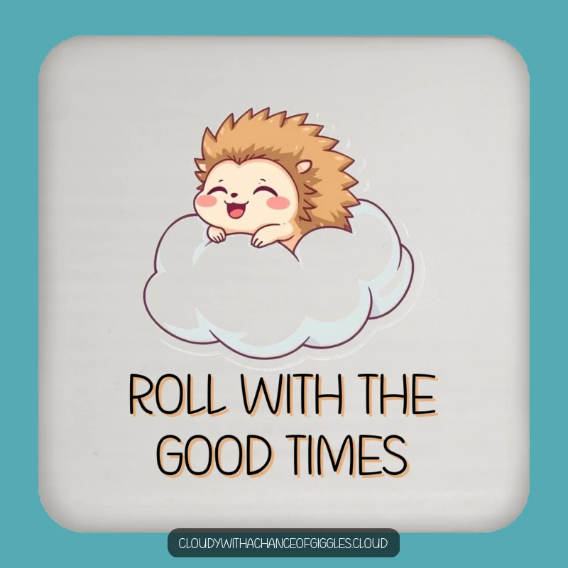 Funny Hedgehog Cloud Coaster: Delighted Roller Drink Saver, Perfect Funny Gift