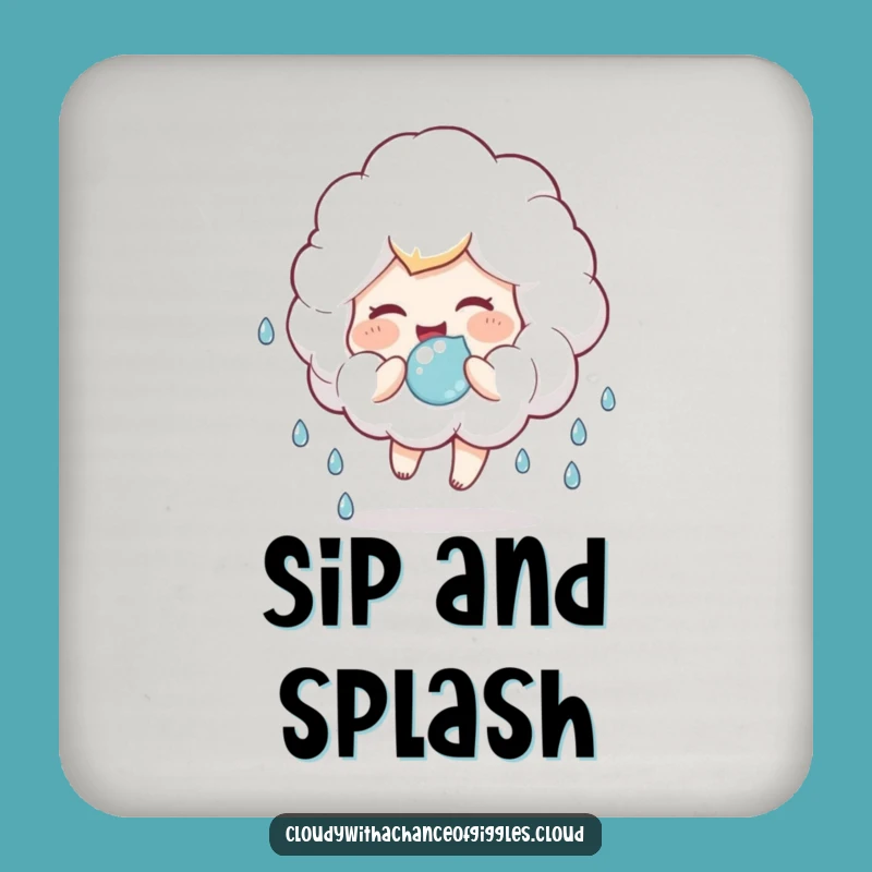 Funny Cloud Child Coaster: Raindrop fun protector, a charming and funny gift!