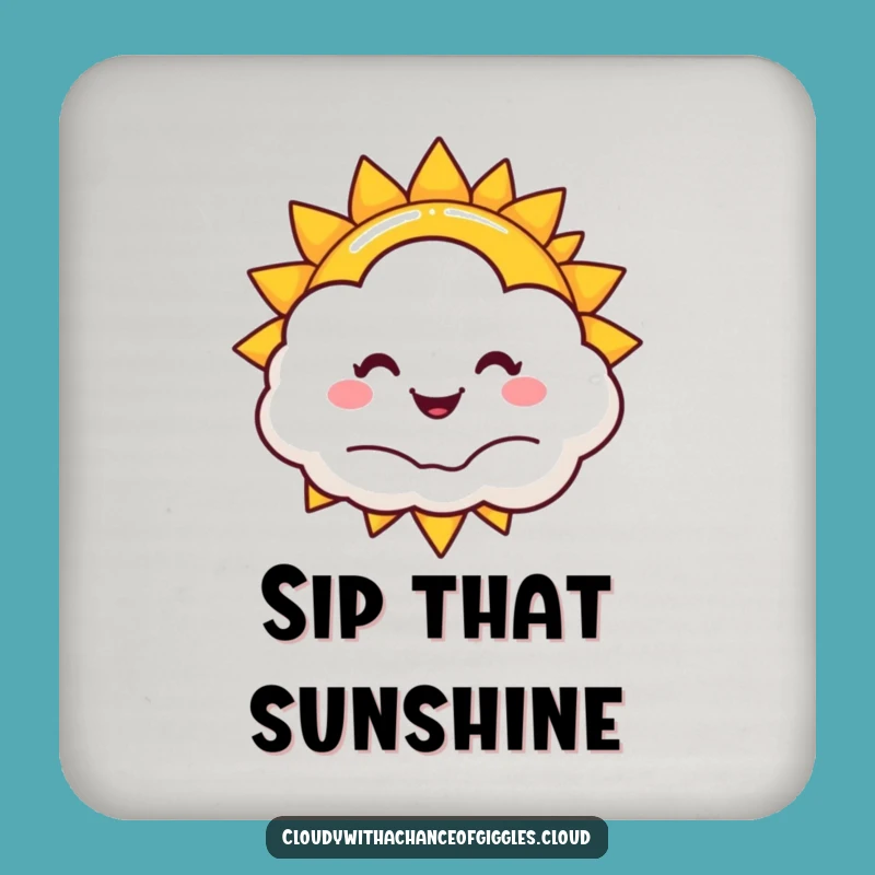 Funny Sun Cloud Coaster Set: Cheerful & Hilarious Table Protection